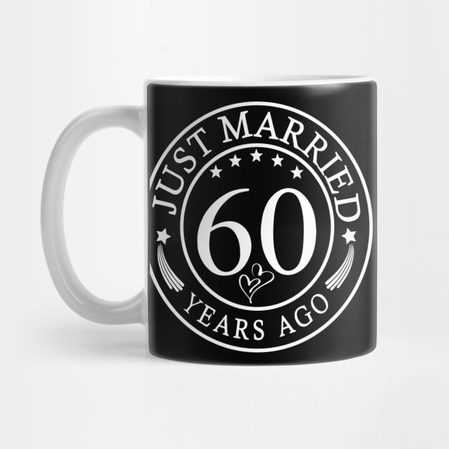 Just Married 60 Years Ago 60th Wedding Anniversary Matching by ArchmalDesign